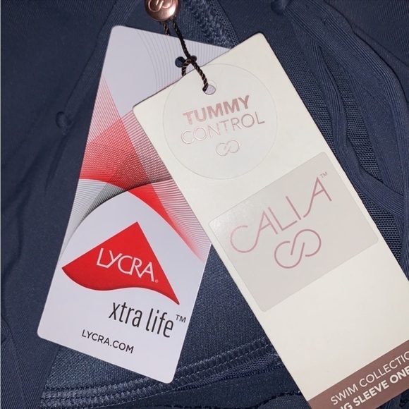 CALIA Carrie Underwood Blue/White Floral Print Long Sleeve Modest Swimsuit Sz 12 - Picture 11 of 11